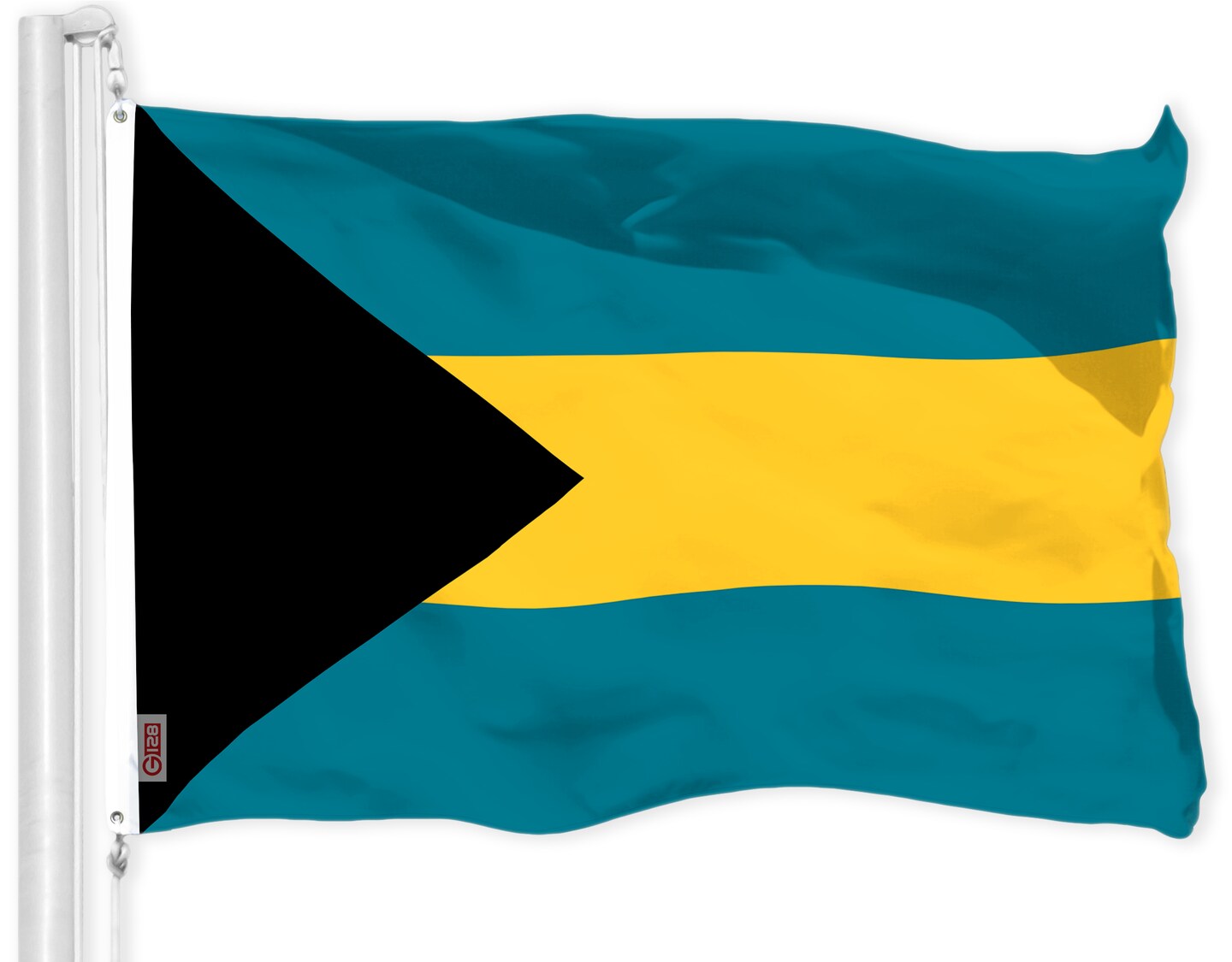 G128 Combo Pack: American USA Flag 3x5 Ft &#x26; Bahamas Bahamian Flag 3x5 Ft | Both LiteWeave Pro Series Printed 150D Polyester, Brass Grommets
