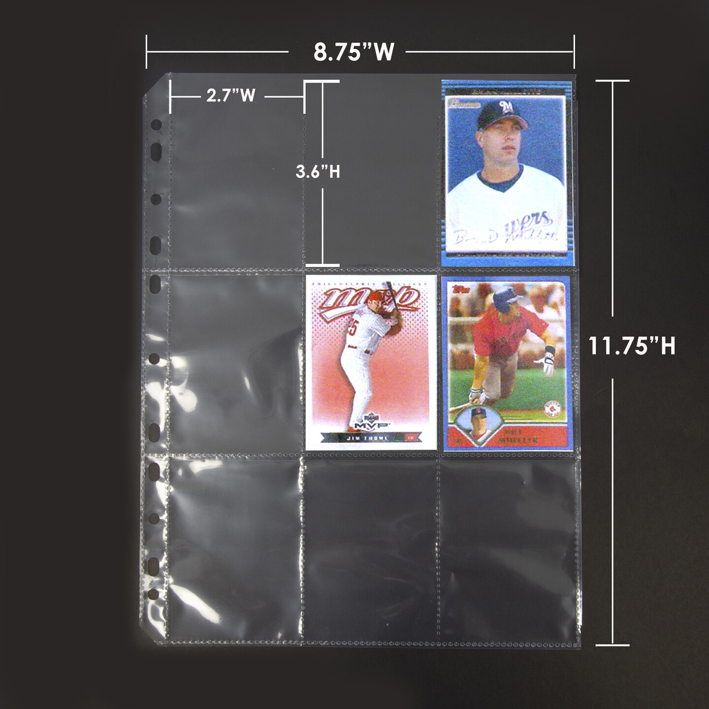 BAZIC Trading Card Holder Top Loading 9-Pockets (10/Pack)