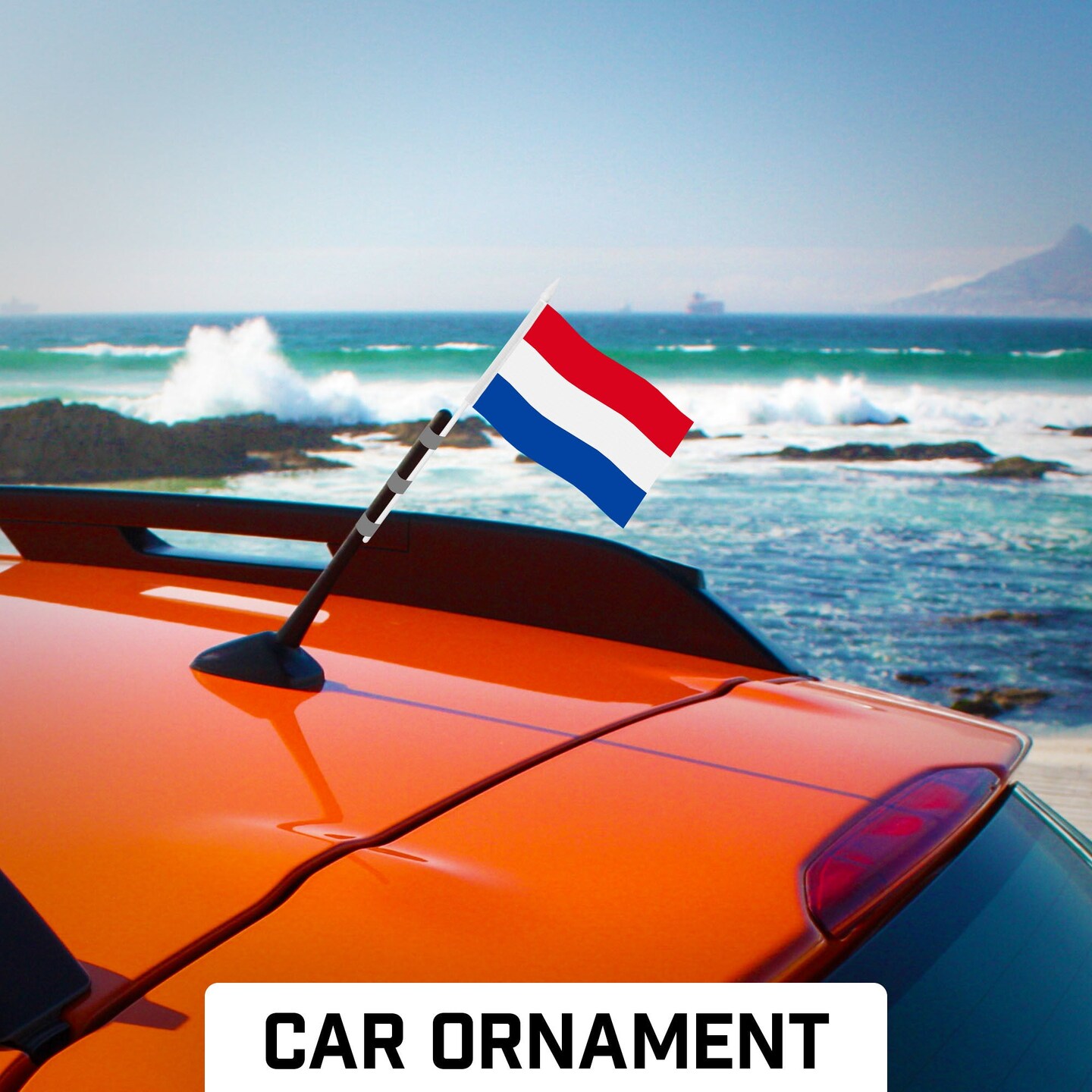 G128 50 Pack Handheld Netherlands Dutch Stick Flags | 4x6 In | Printed 150D Polyester, Country Flag, Solid Plastic Stick, Spear White Tip