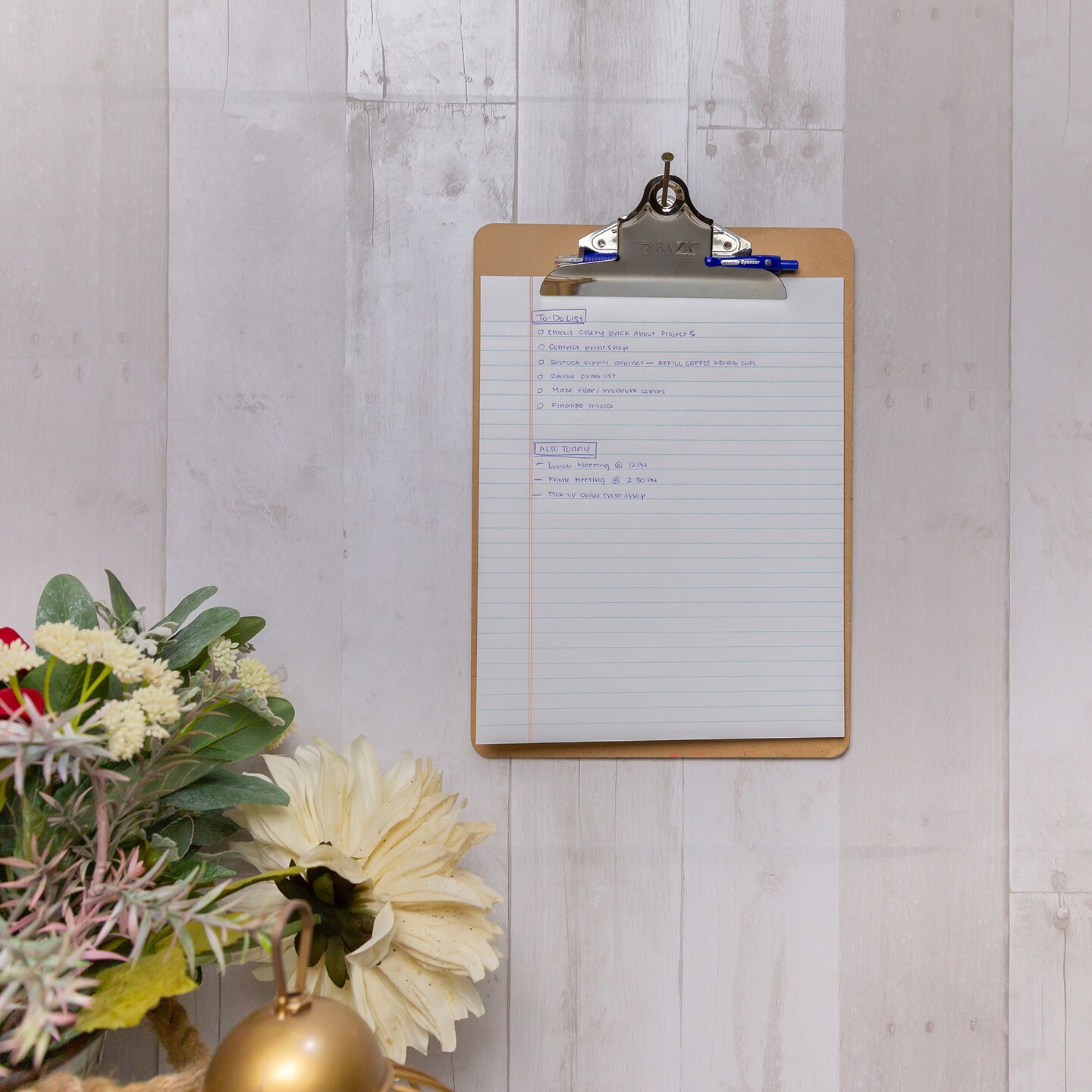 BAZIC Hardboard Clipboard w/ Sturdy Spring Clip - Legal Size