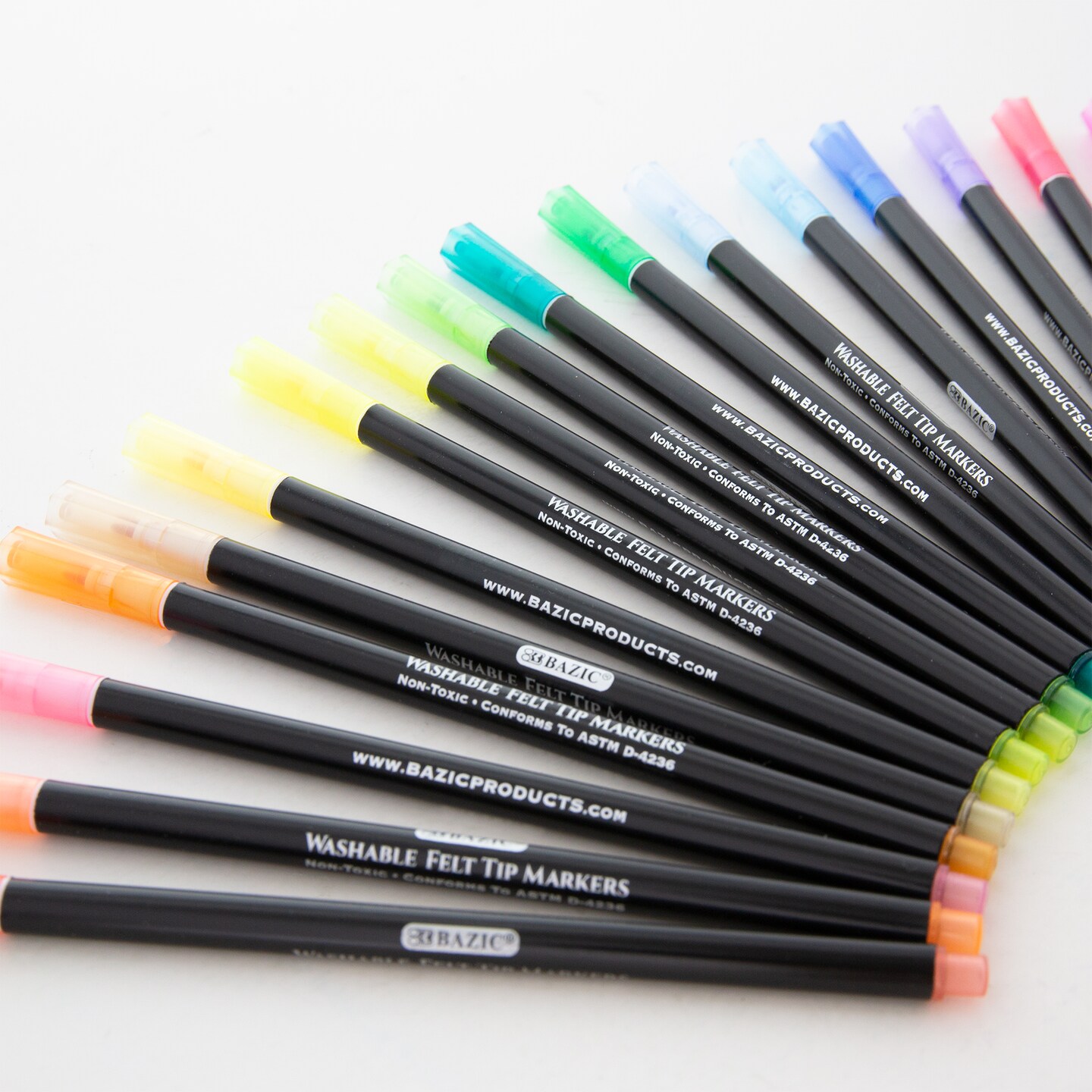 BAZIC Felt Tip Washable Markers 20 Colors