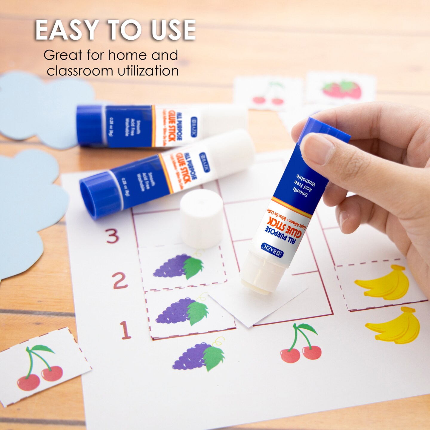 BAZIC Glue Stick Premium 0.28 oz (8g)(4/Pack)