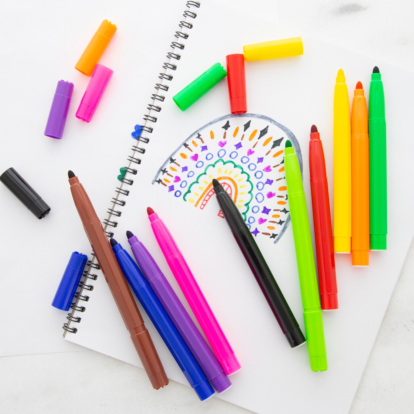 BAZIC Washable Markers Broad Line Jumbo 10 Colors