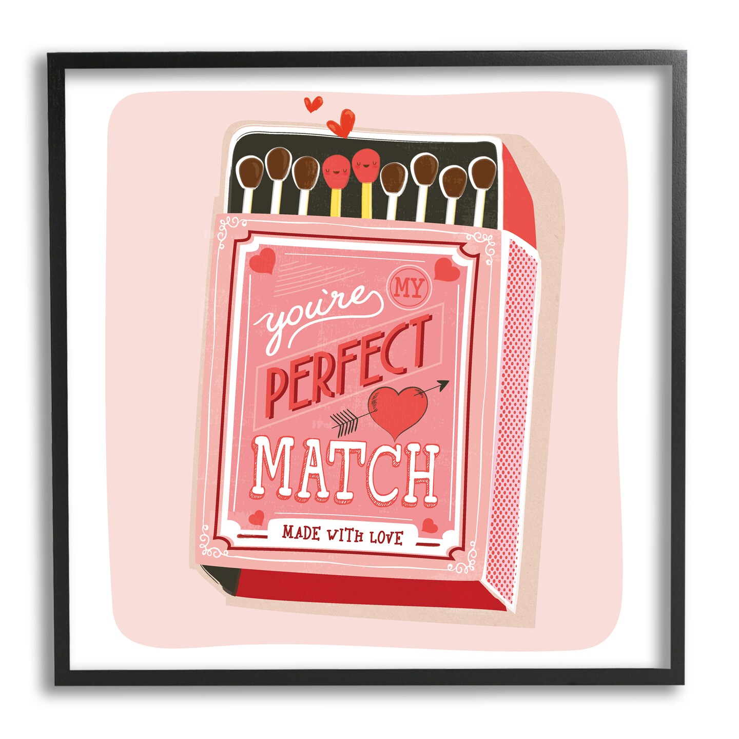 Stupell Industries My Perfect Match Fun Romance Black Framed Giclee Art