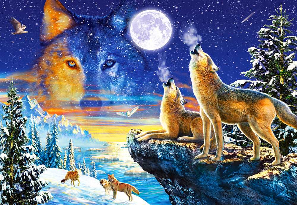 thumbnail image 2 of CASTORLAND 1000 Piece Jigsaw Puzzle - Wolf Castle Fantasy Night Scene Adult Puzzle 2 of 9