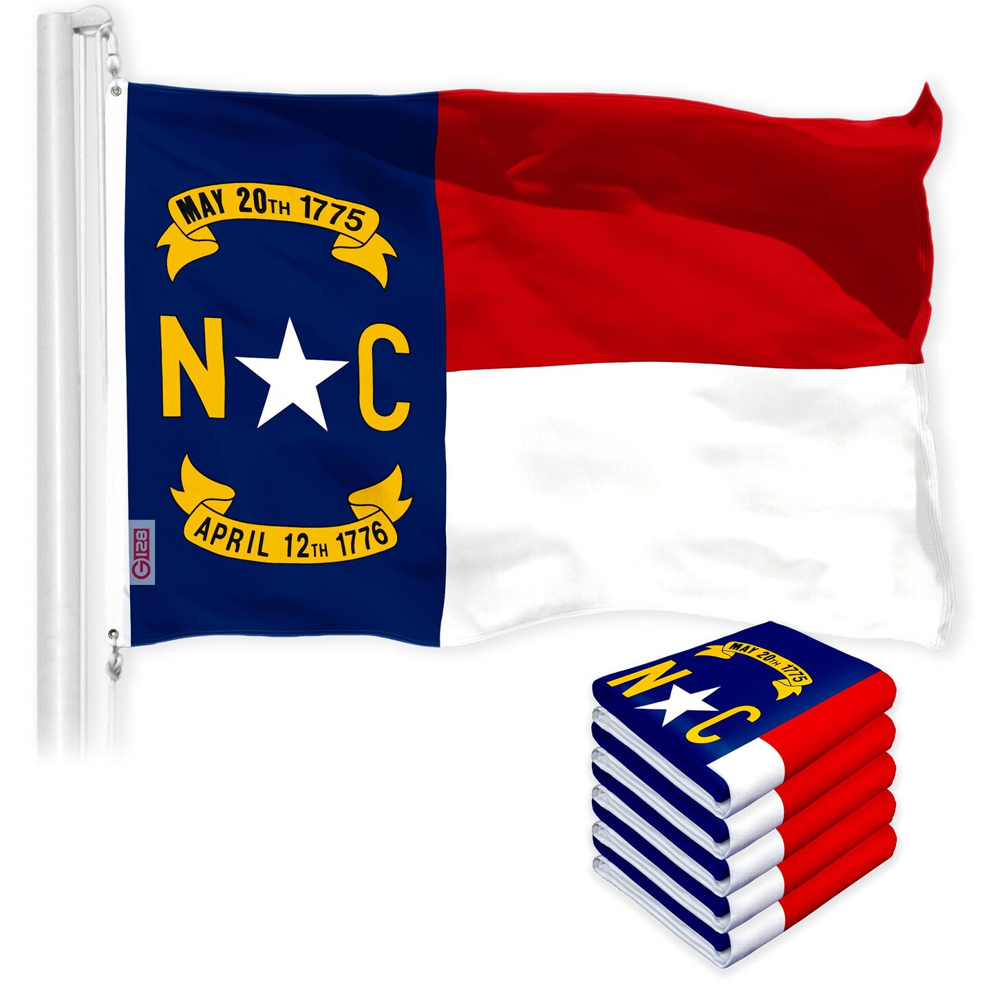 North Carolina State Flag 3x5 Ft 5-Pack 150D Printed Polyester By G128 ...