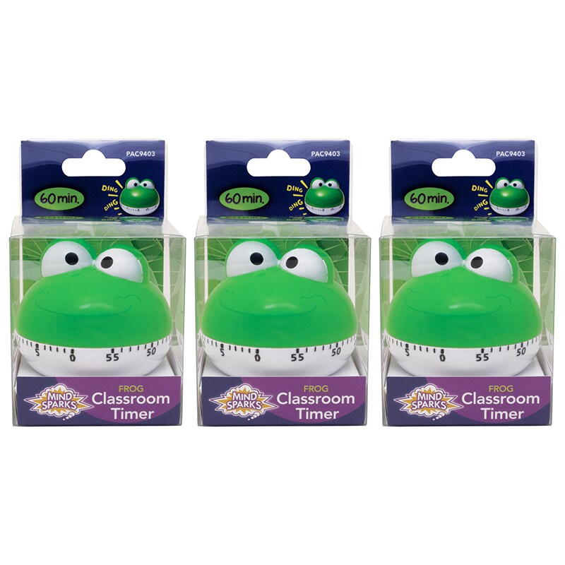 Classroom Timer Frog, Frog, Approx. 2-1/4&#x22; Height, Pack of 3