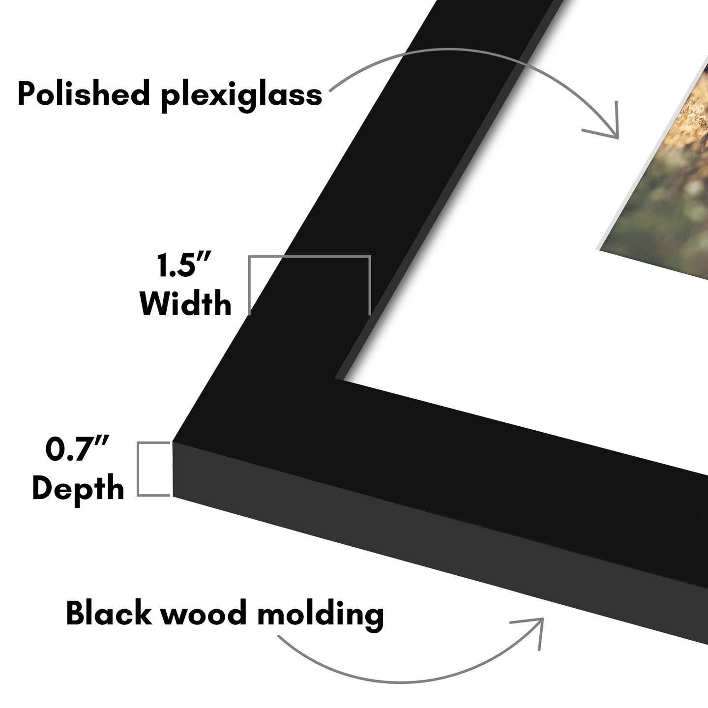 Americanflat Poster Frame with Mat - Large Picture Frame - Polished Plexiglass Cover - Hanging Hardware for Horizontal and Vertical Display - Black