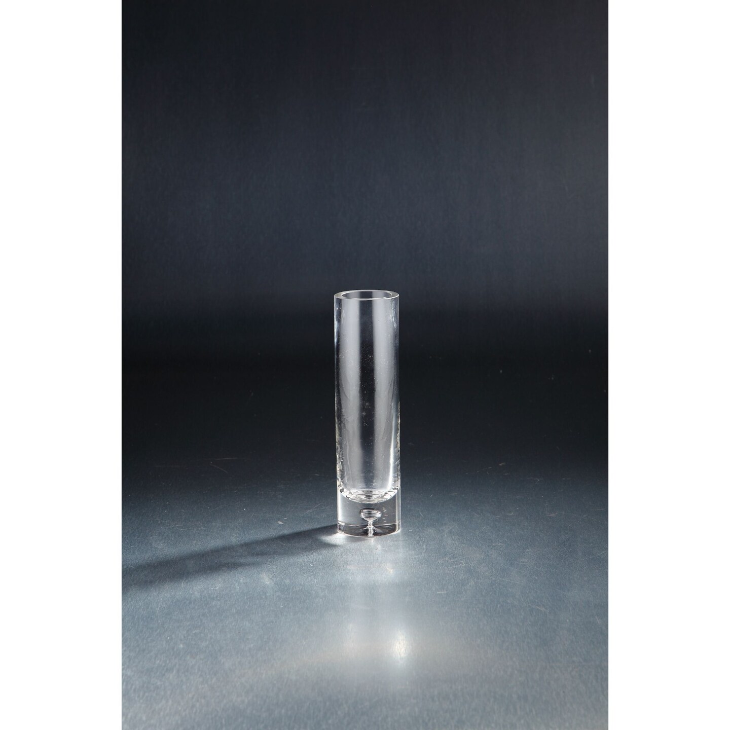 CC Home Furnishings 9" Clear Cylindrical Shaped Hand Blown Glass Vase