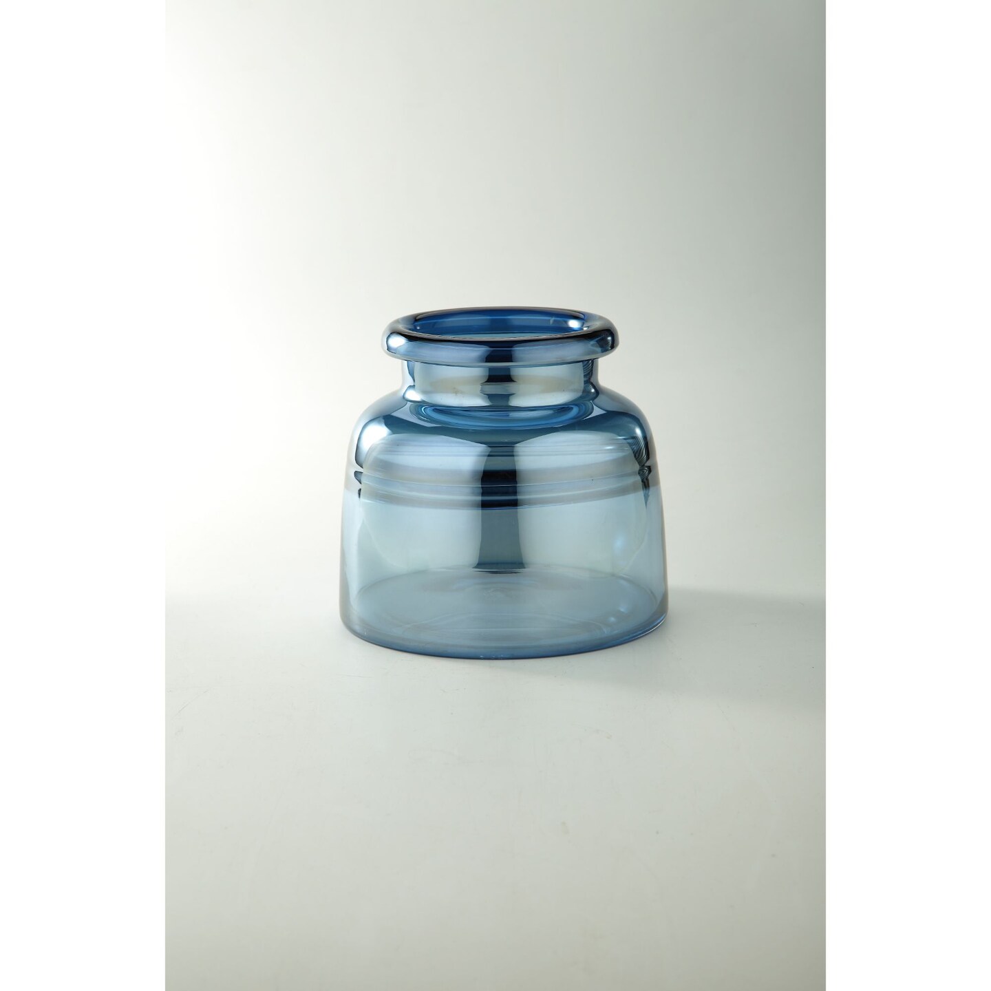CC Home Furnishings 7.5&#x22; Clear Blue Glass Bud Flower Vase