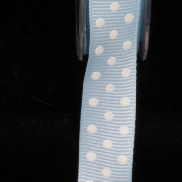 Blue Dashed Ribbon The Ribbon People Blue and White Polka Dotted Woven Grosgrain Craft ...