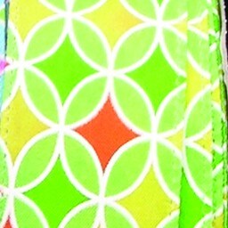 The Ribbon People Green and Yellow Retro Psychedelic Print Wired Craft Ribbon 1.5&#x22; x 40 Yards