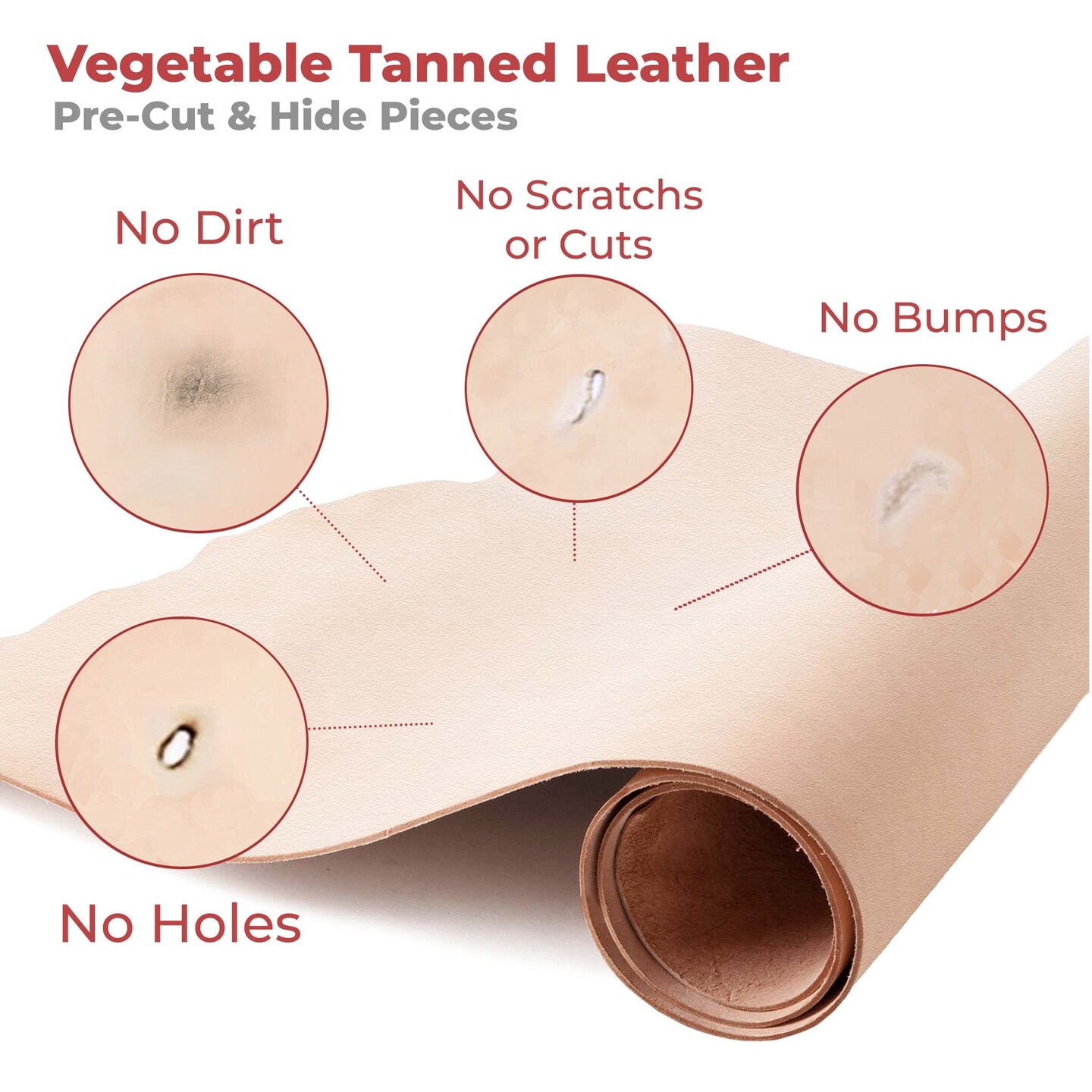 European Leather Work 5-6 oz. (2-2.4mm) Vegetable Tanned Leather Pre-Cut Full Grain Cowhide Leathercraft for Tooling, Engraving, Carving, Molding, Embossing, Stamping, &#x26; Dyeing