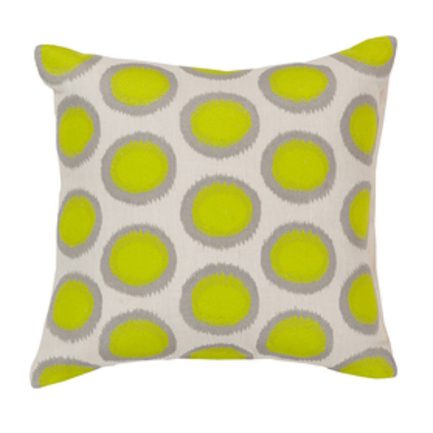 Tiwari Home 20" Lime Green and Whisper White Contemporary Square Throw Pillow - Down Filler