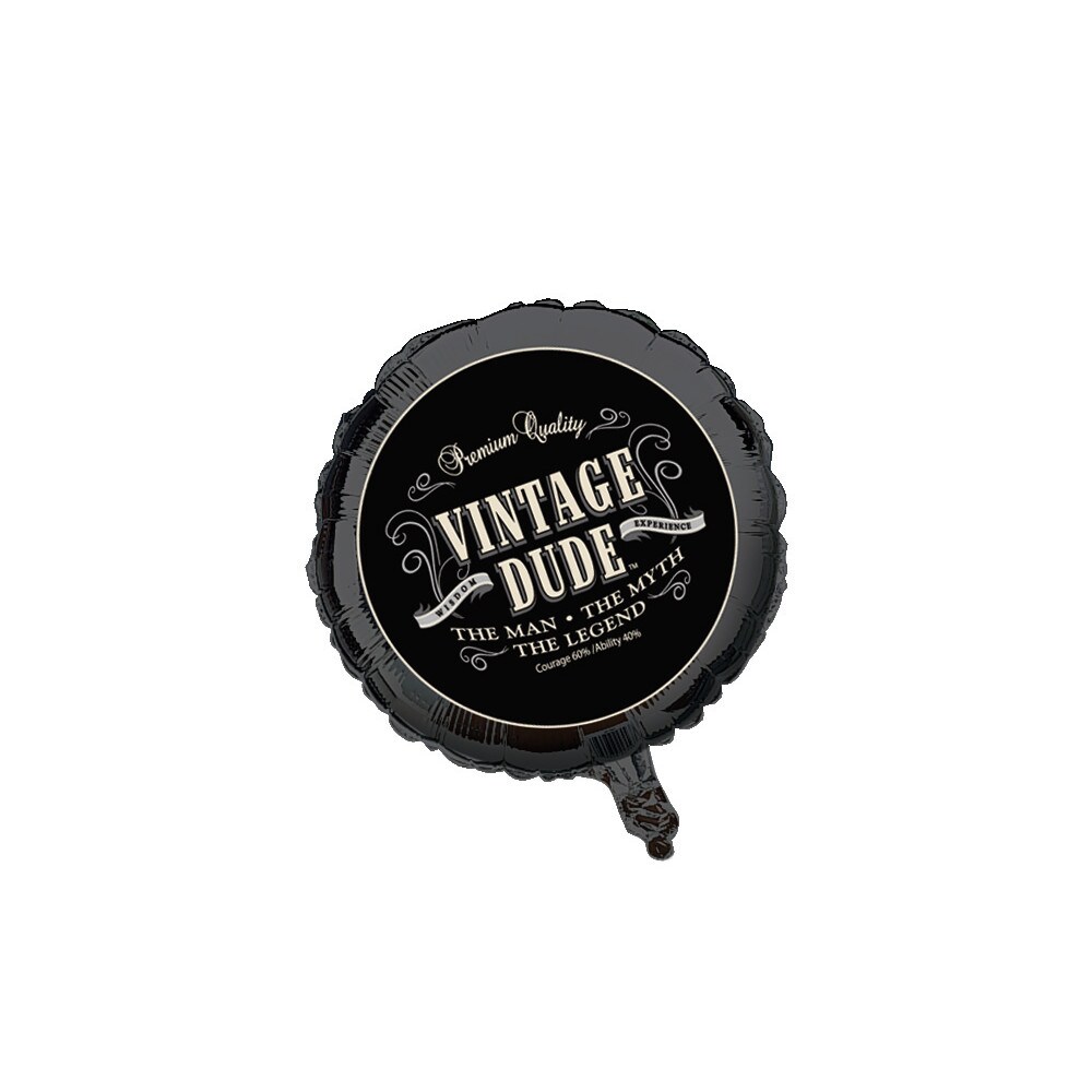 Party Central Pack of 10 Black Vintage Dude Metallic Foil Party Balloons 18"