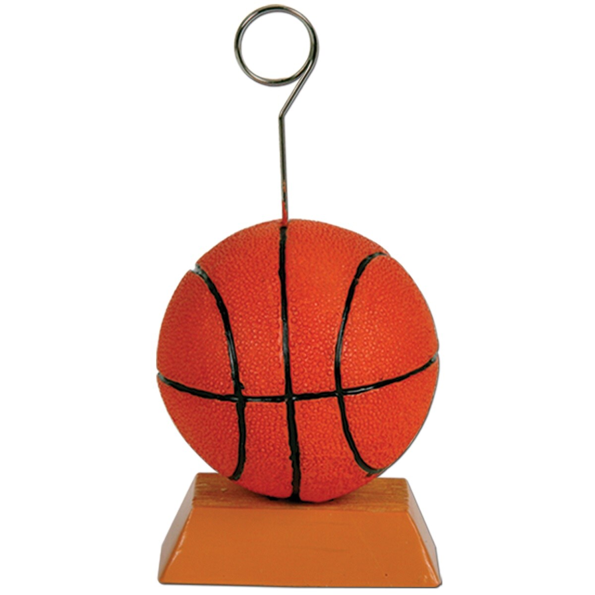 Beistle Pack of 6 Orange and Black Basketball Photo or Balloon Holder Party Decorations 6 oz.