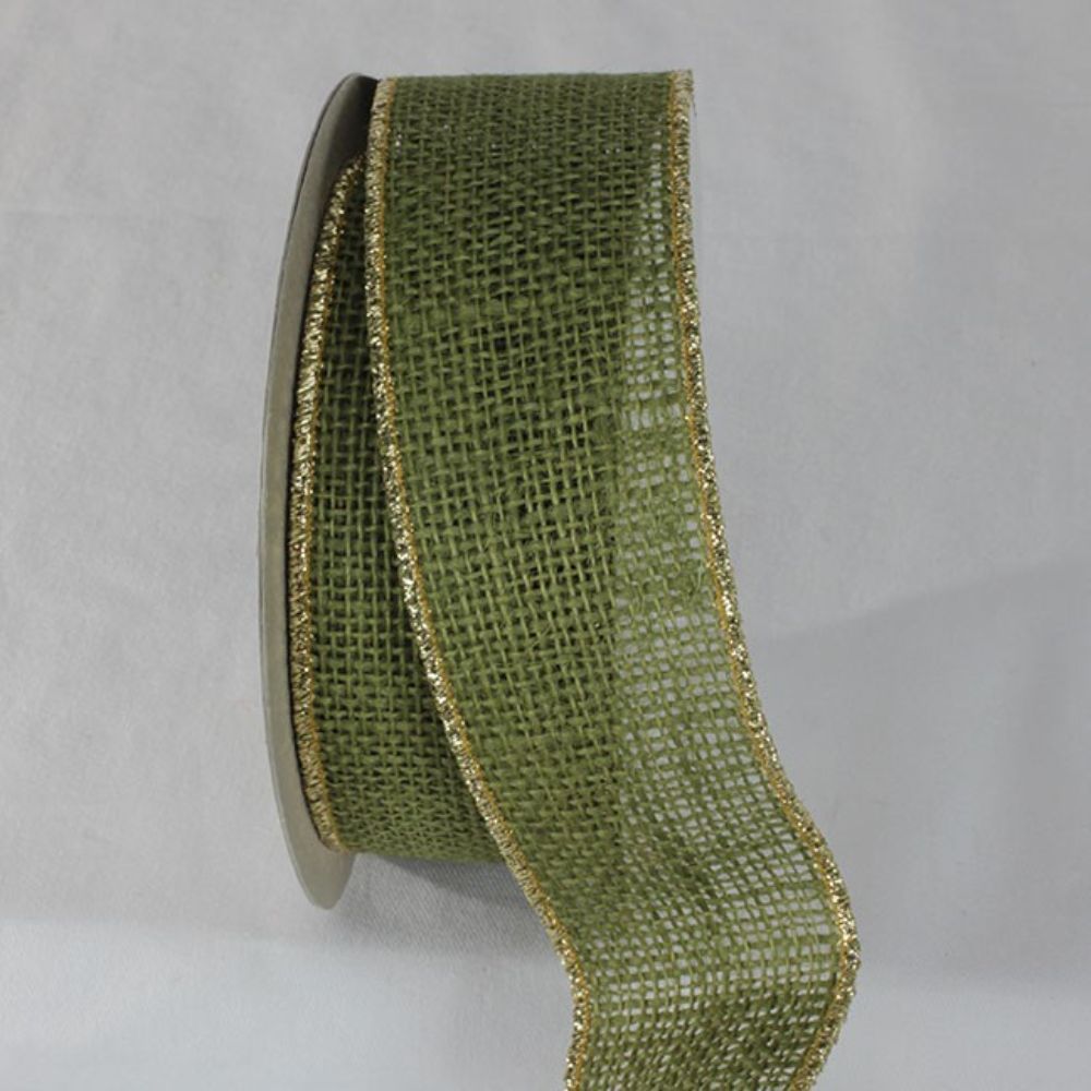 Green burlap ribbon online