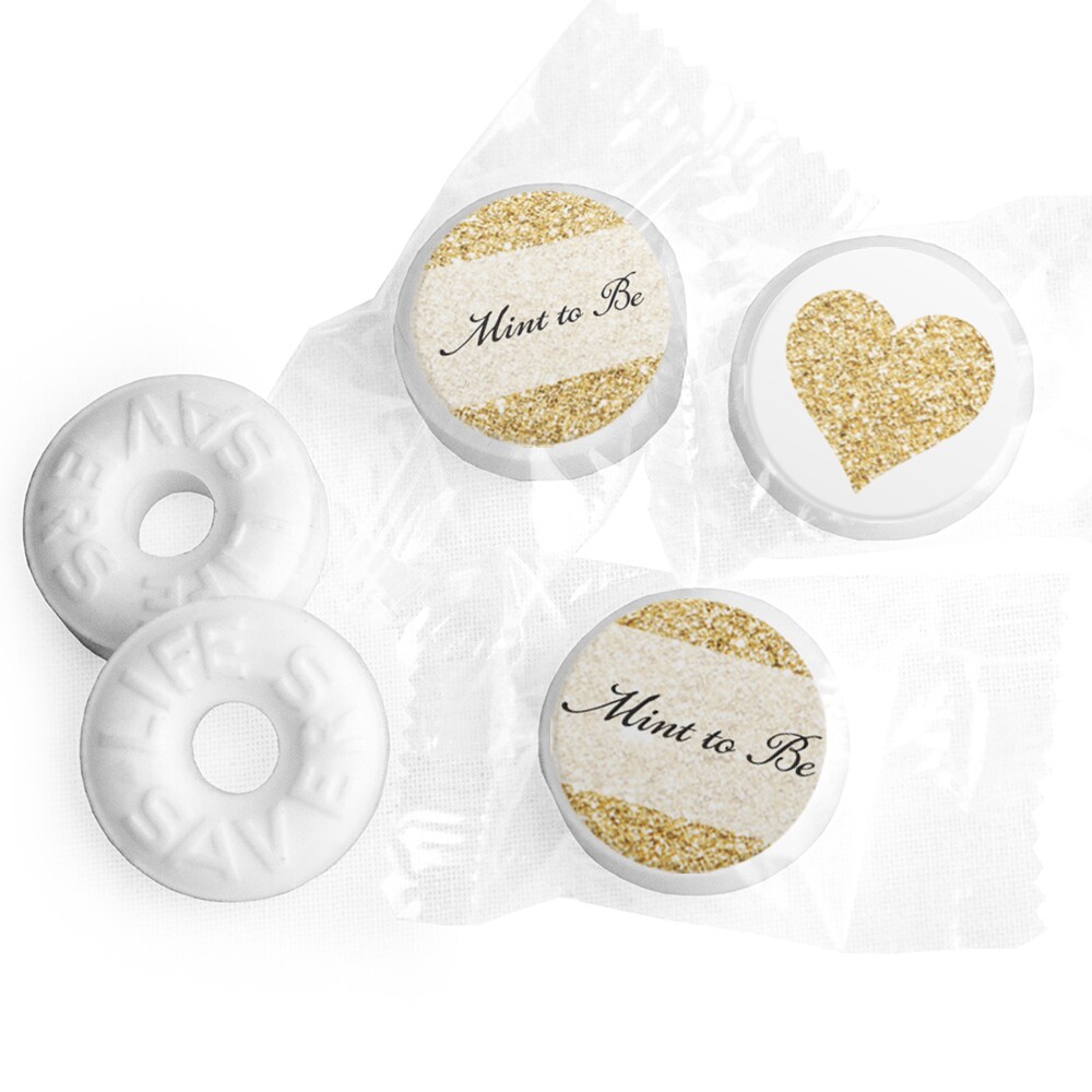 324ct Mint to Be Stickers for Lifesavers Mints, Wedding Party Favors for Guests - Gold, 324ct Stickers - By Just Candy