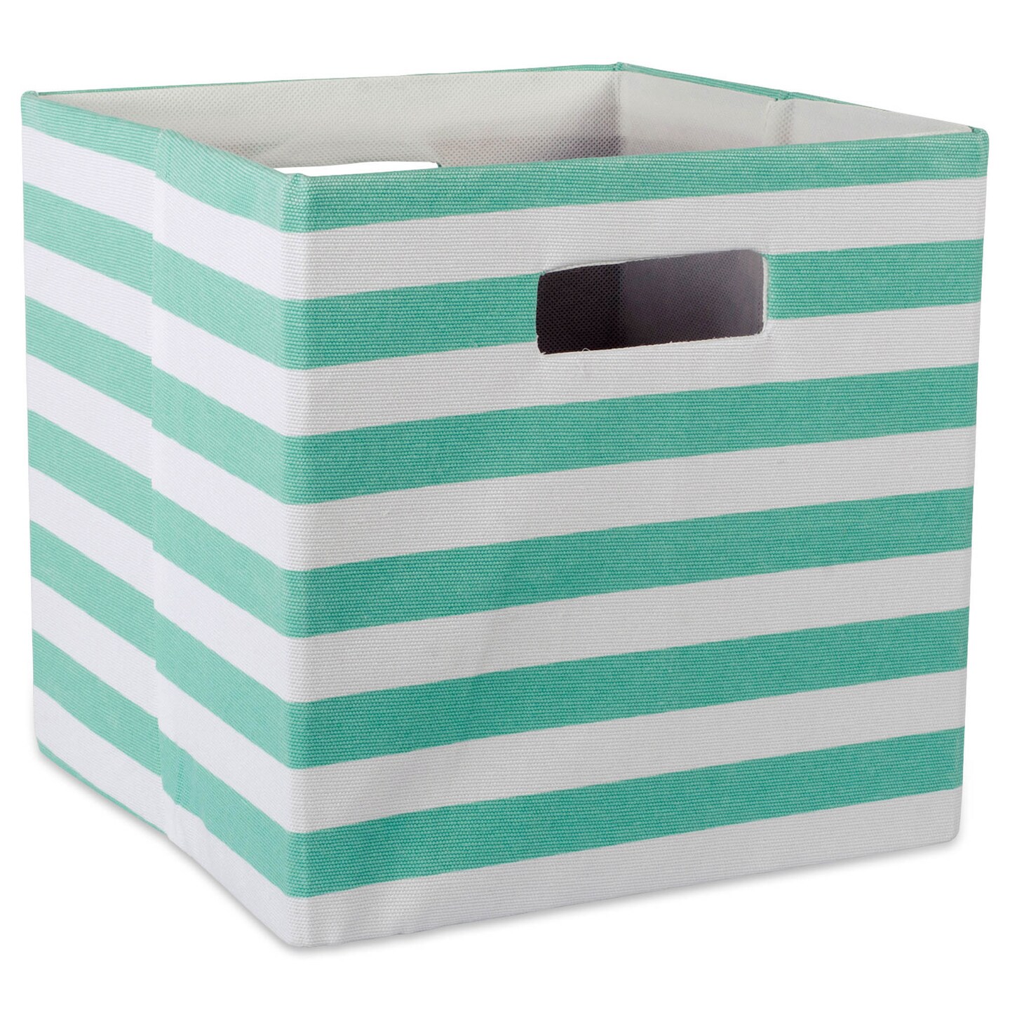 Contemporary Home Living Aqua Blue Polyester Cube Storage Bin 13&#x22;