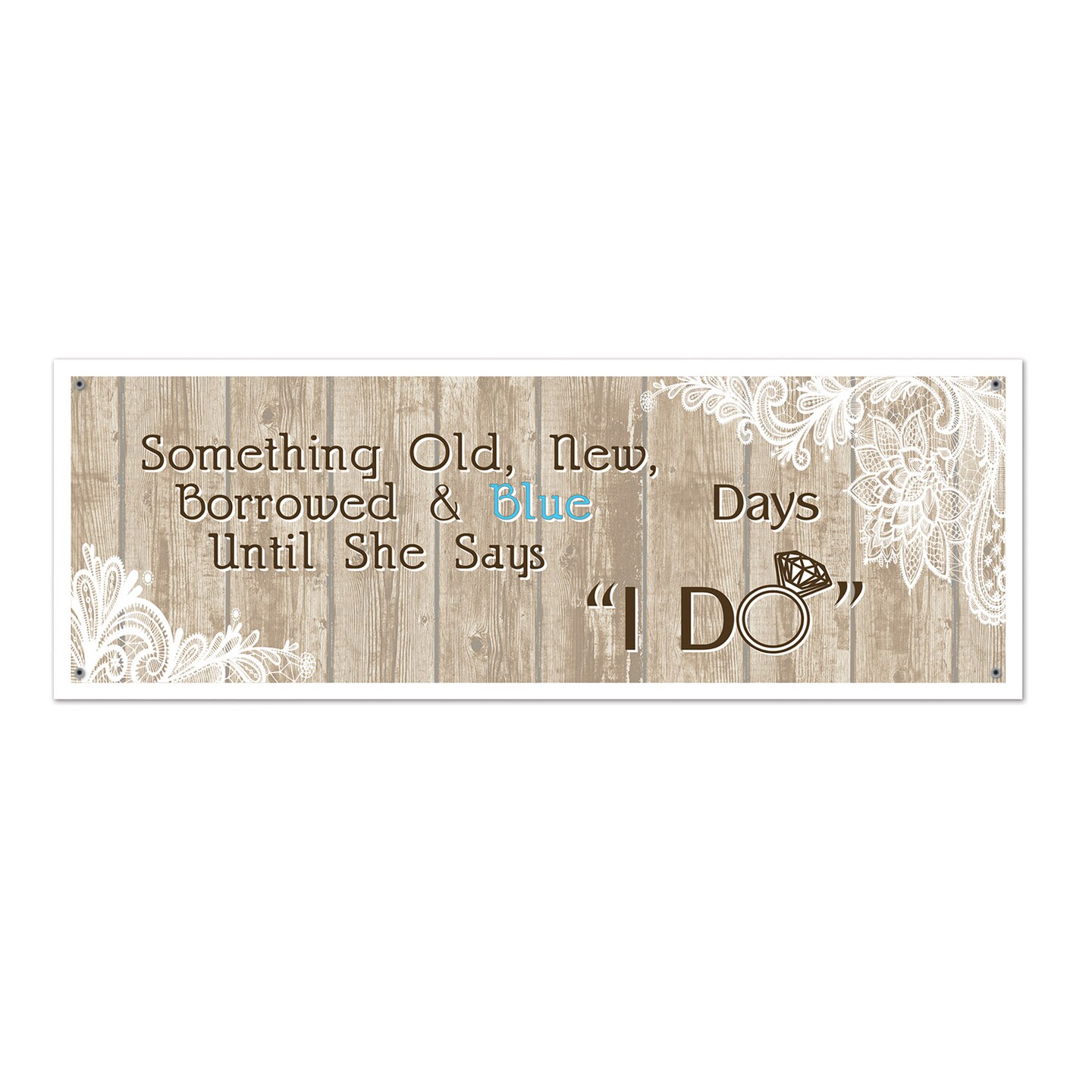 Party Central Club Pack of 12 Brown and White Rustic Wedding Banners 60 ...