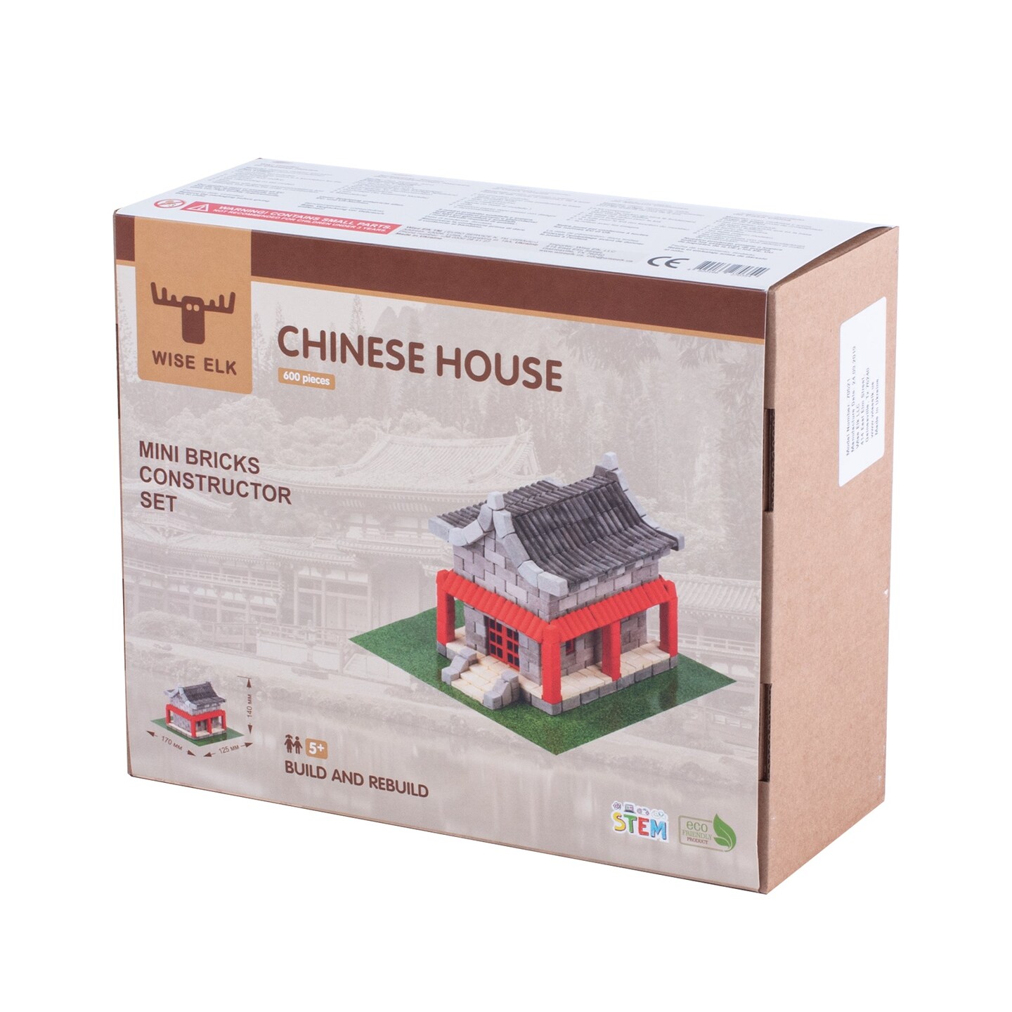 Wise Elk Mini Bricks Construction Set - Chinese House, 600 pcs