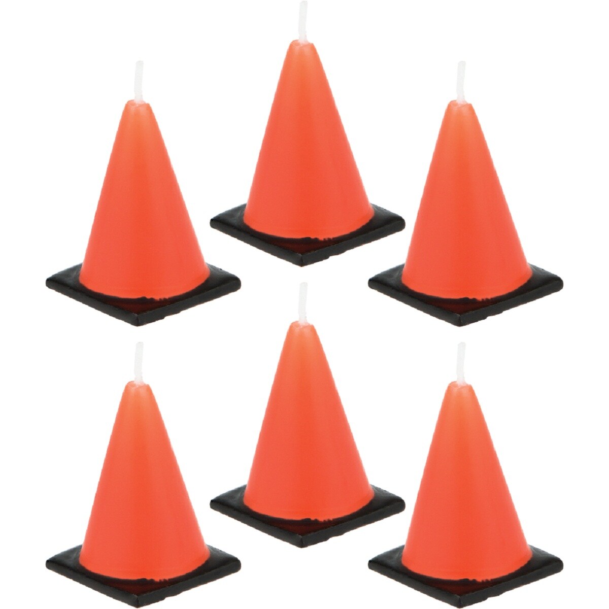 Party Central Pack of 72 Red and Black Construction Cone Candles 4&#x22;