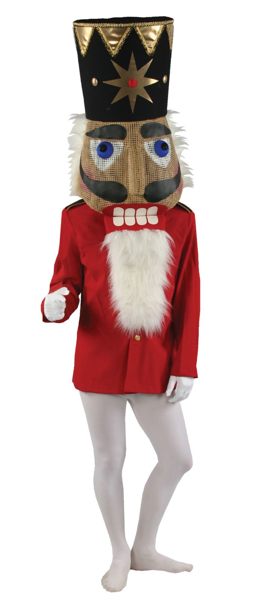 The Costume Center 44&#x22; Black and Red Nutcracker Over Head Halloween Mask Costume Accessory - Large
