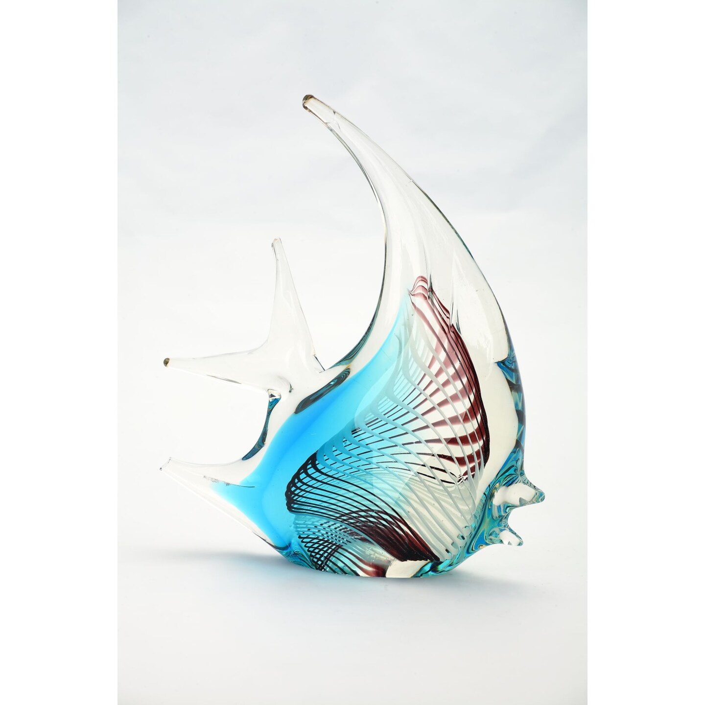CC Home Furnishings Hand Blown Glass Fish Figurine - 8.5&#x22; - Blue and Brown