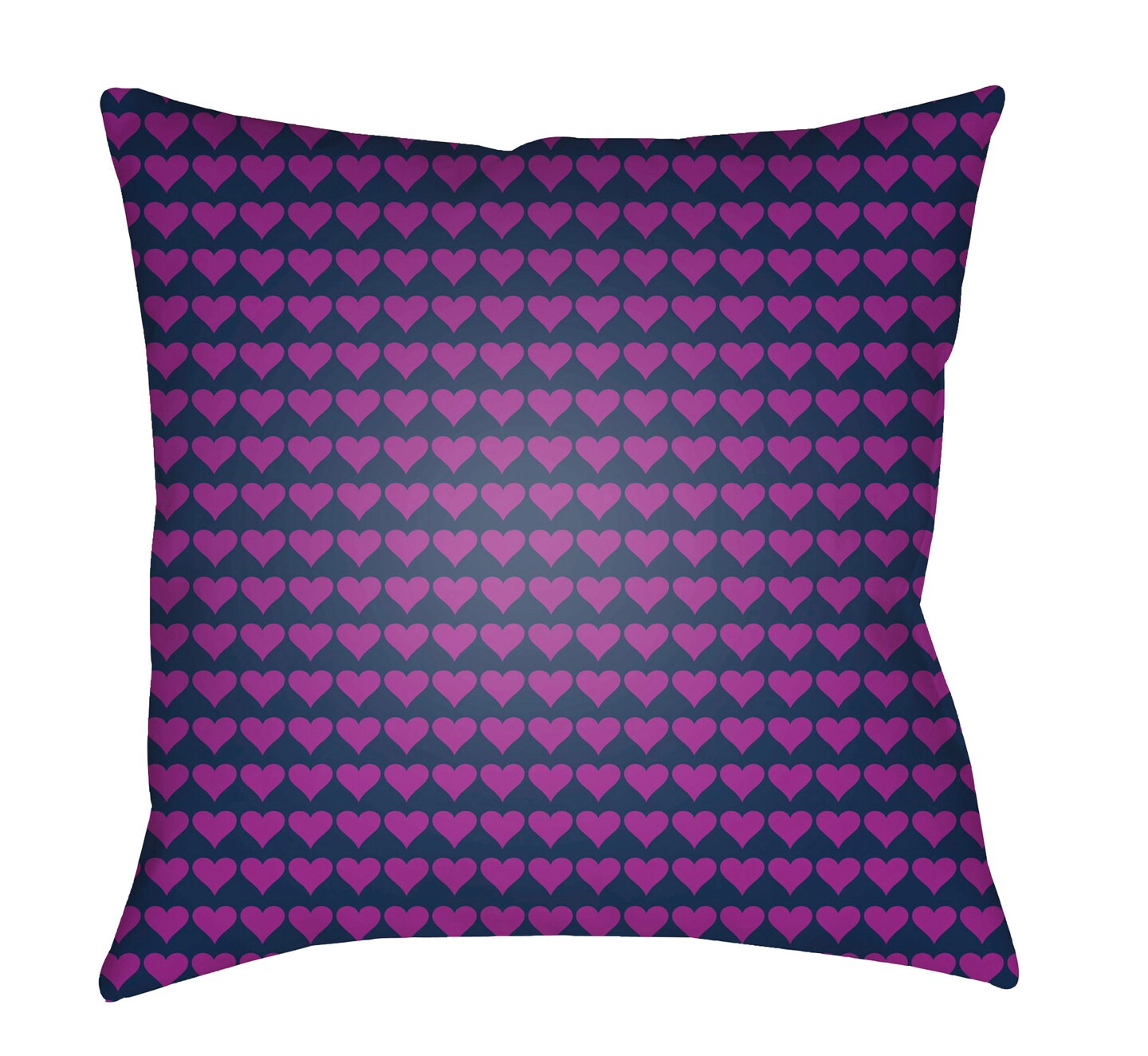 Tiwari Home 22" Blue and Purple Heart Printed Square Throw Pillow Cover with Knife Edge