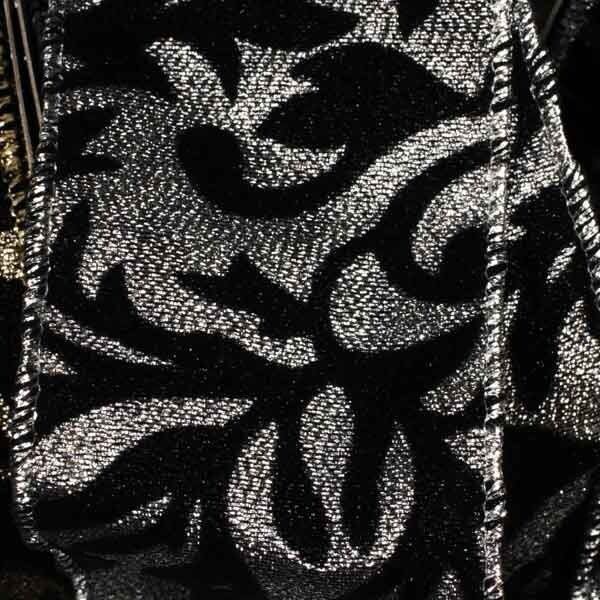 The Ribbon People Silver and Black Contemporary Wired Craft Ribbon 2.5" x 20 Yards