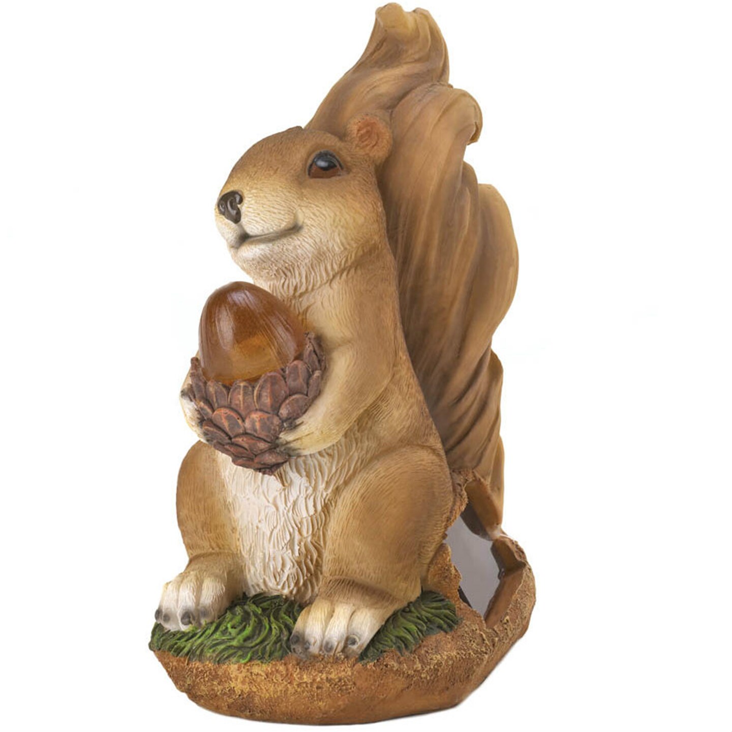 Accent Plus Home Decorative Solar-Powered Light-Up Squirrel Statue