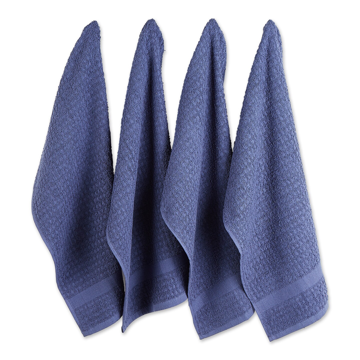 Set of 4 Solid French Blue Waffle Terry Dish Towel, 26