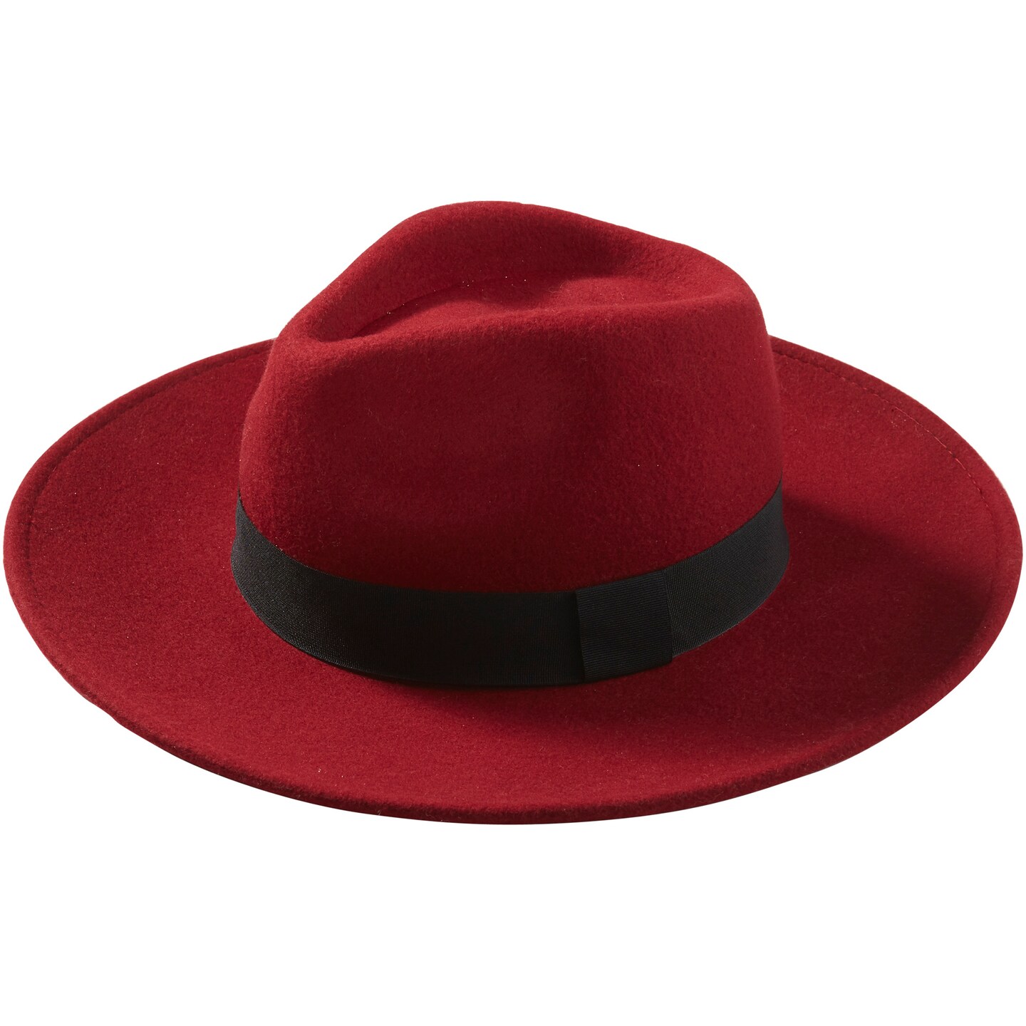 Contemporary Home Living 14&#x22; Red Tickled Pink Hilary Wool Panama Hat