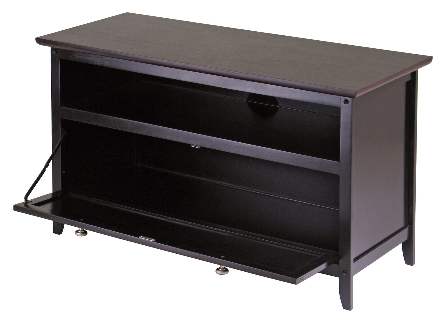 Contemporary Home Living 35.75&#x22; Dark Espresso Elegant Zuri Rectangular TV Stand