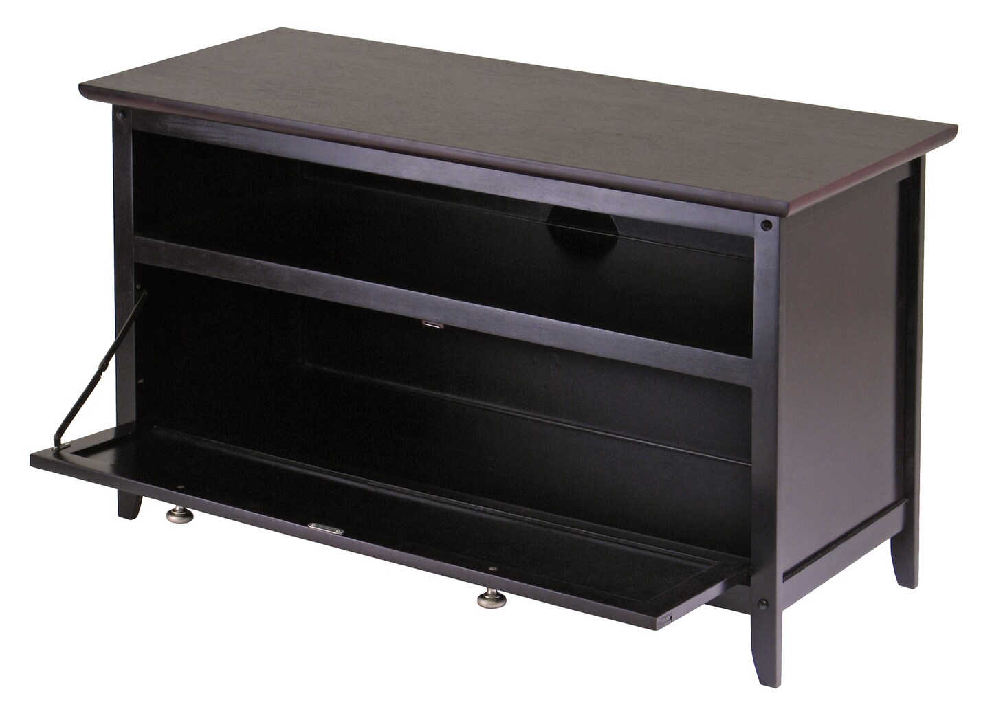 Contemporary Home Living 35.75" Dark Espresso Elegant Zuri Rectangular TV Stand