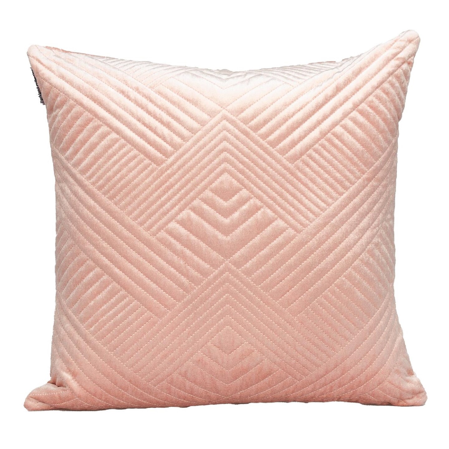 Nassau Collection 20&#x22; Peach Quilted Chevron Pattern Square Throw Pillow