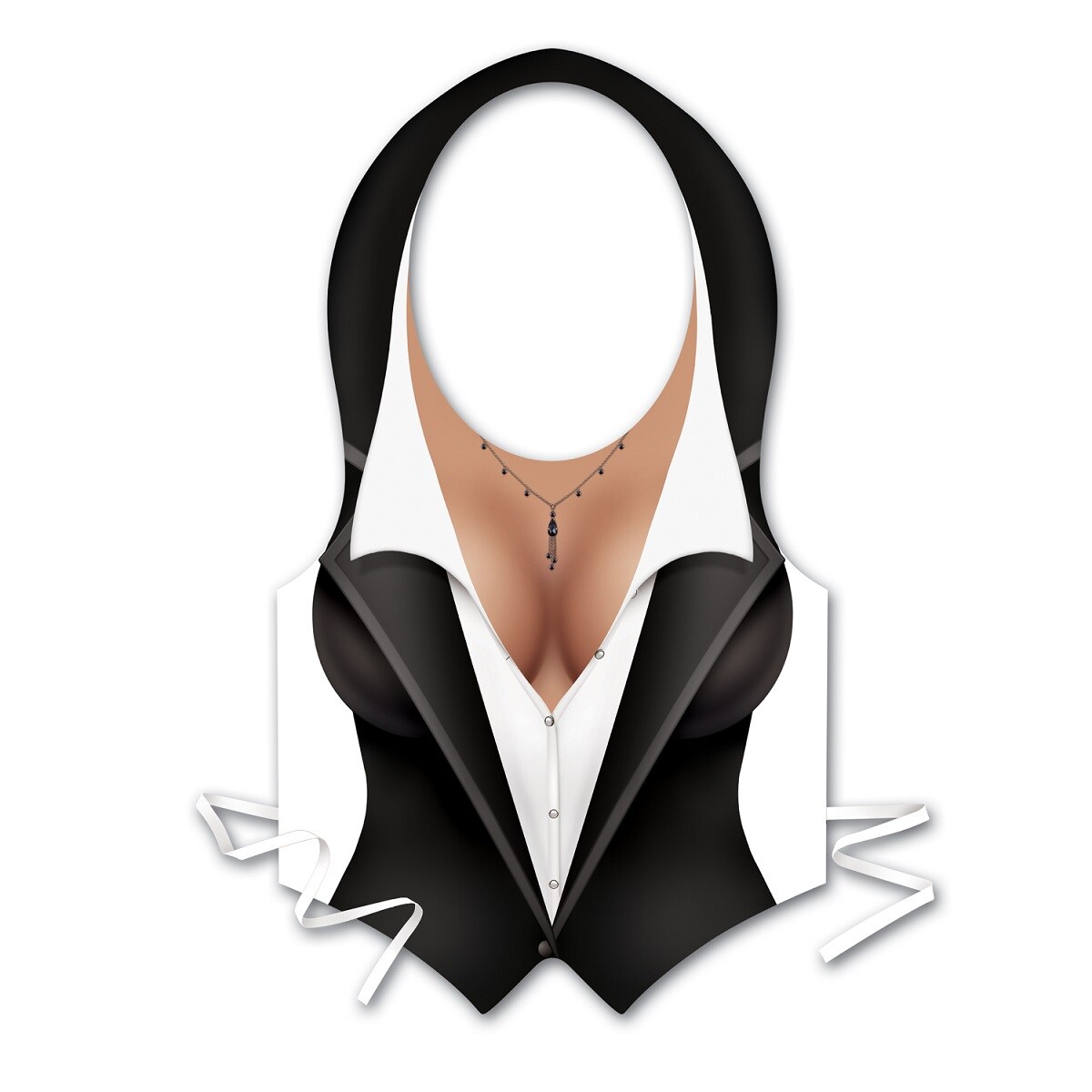 Party Central Club Pack of 48 Black Tux Vest Women Adult Halloween Costume Accessories - One Size