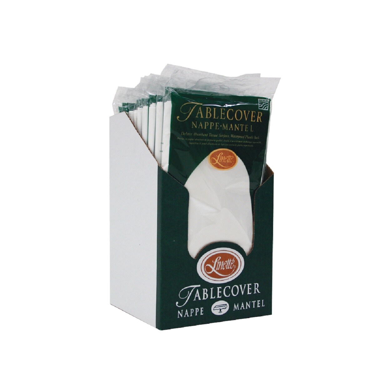Party Central Linette Disposable Party Tablecovers in Display Box - 9&#x27; - Set of 12 - White