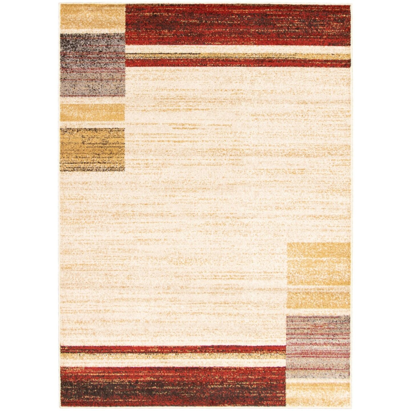 Chaudhary Living Abstract Rectangular Area Throw Rug - 7.75&#x27; x 10&#x27; - Beige and Gold