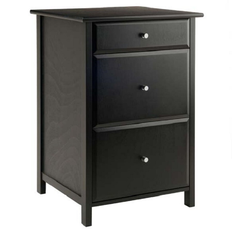 Contemporary Home Living 30.50” Black Modern Style Delta Wood File Cabinet