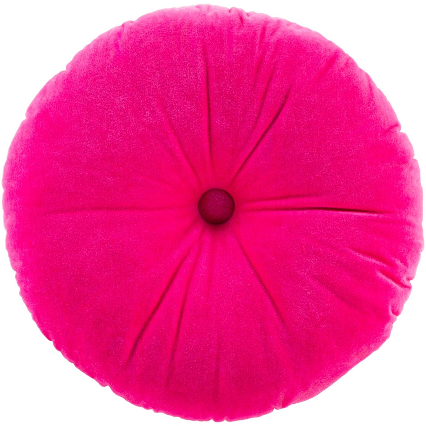 Tiwari Home 18&#x22; Rose Solid Button Tufted Round Throw Pillow with Knife Edge