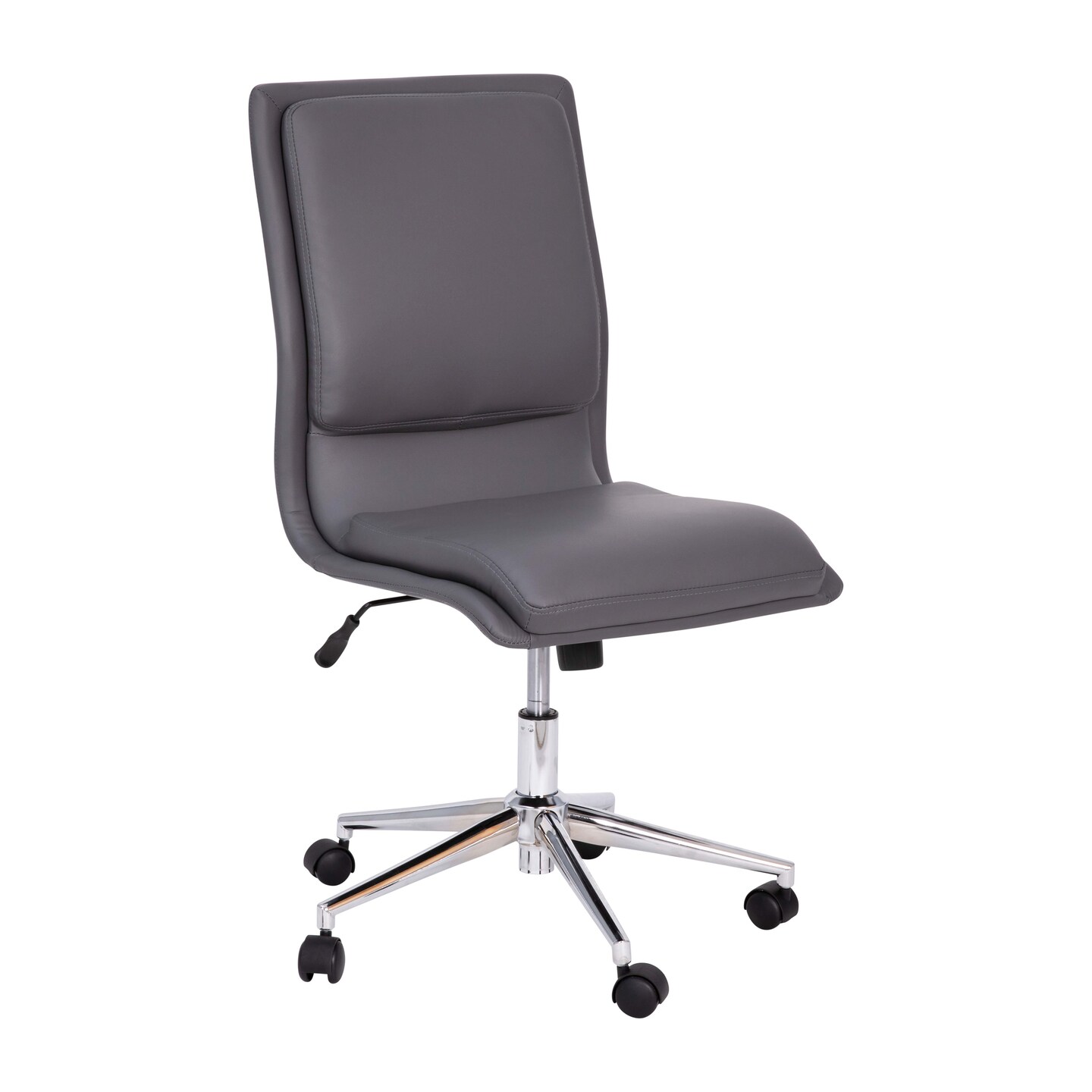 Merrick Lane Artemis Mid-Back Armless Home Office Chair with Height Adjustable Swivel Seat and Five Star Chrome Base