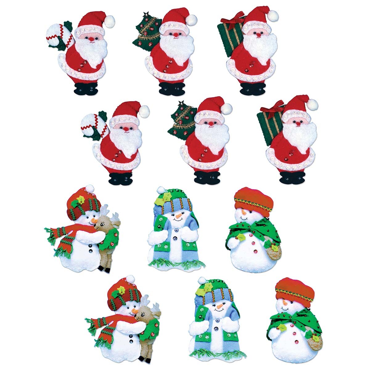 Design Works  Santa &#x26; Snowmen Felt &#x26; Sequin Kit