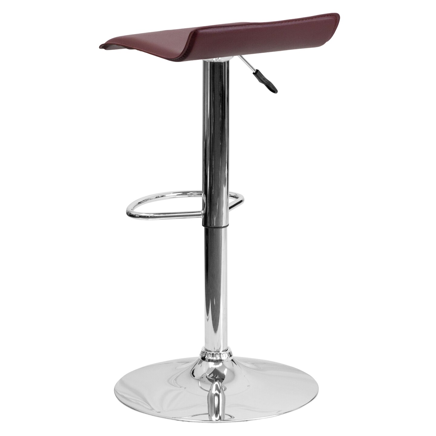 Emma and Oliver Solid Wave Seat Vinyl Adjustable Height Barstool with Chrome Base