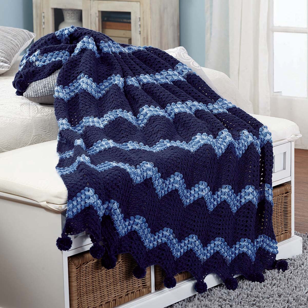 Herrschners Blue Ridge Afghan Crochet Kit Michaels