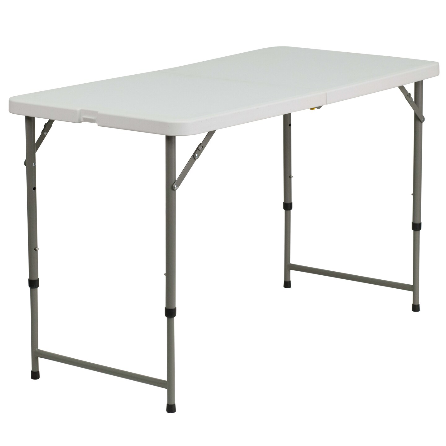 Emma and Oliver 4-Foot Height Adjustable Bi-Fold Plastic Folding Table