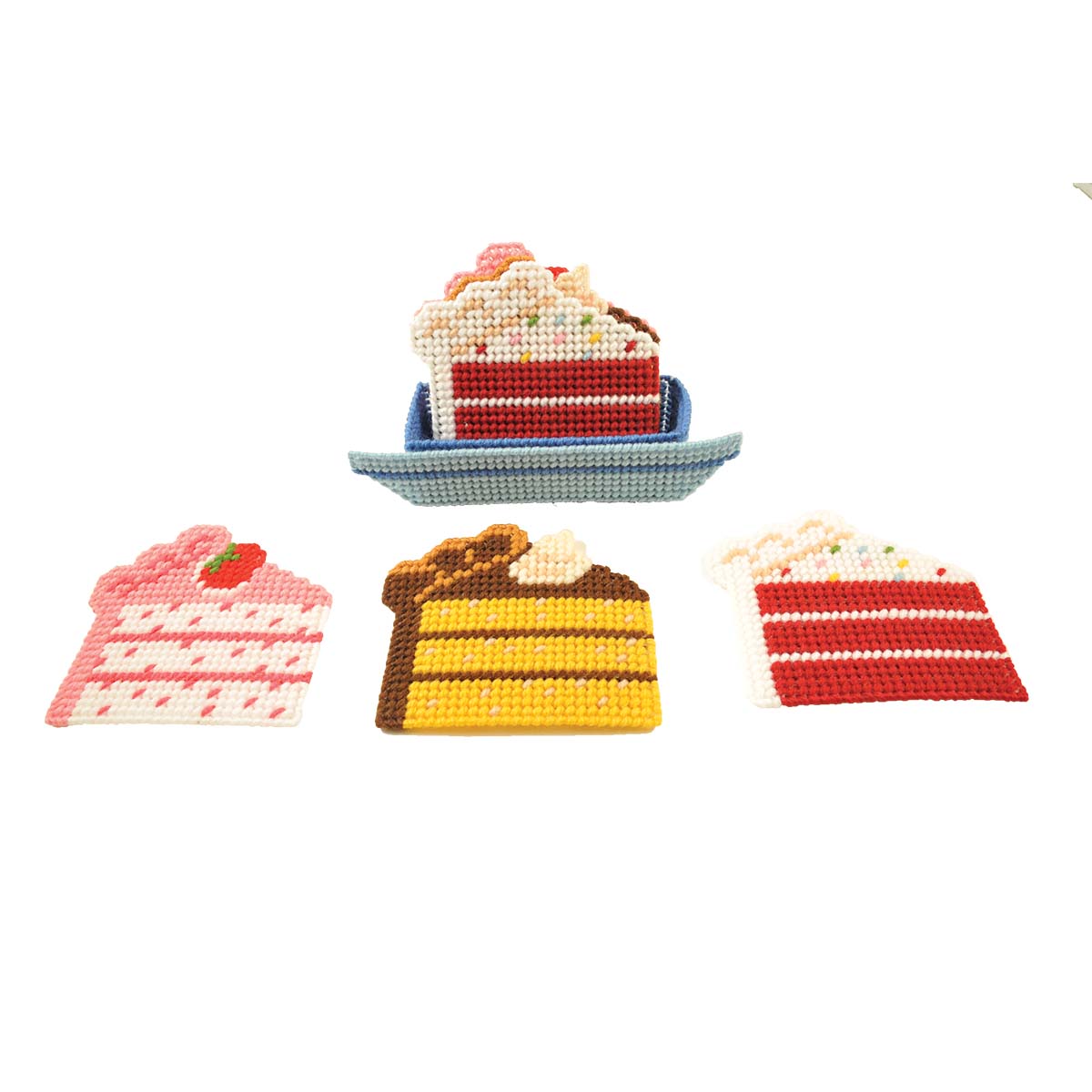 Herrschners  Cake Slice Coasters & Holder Plastic Canvas Kit
