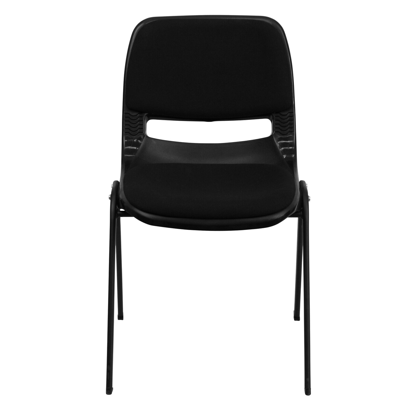 Emma and Oliver 880 lb. Capacity Padded Ergonomic Shell Stack Chair with Metal Frame