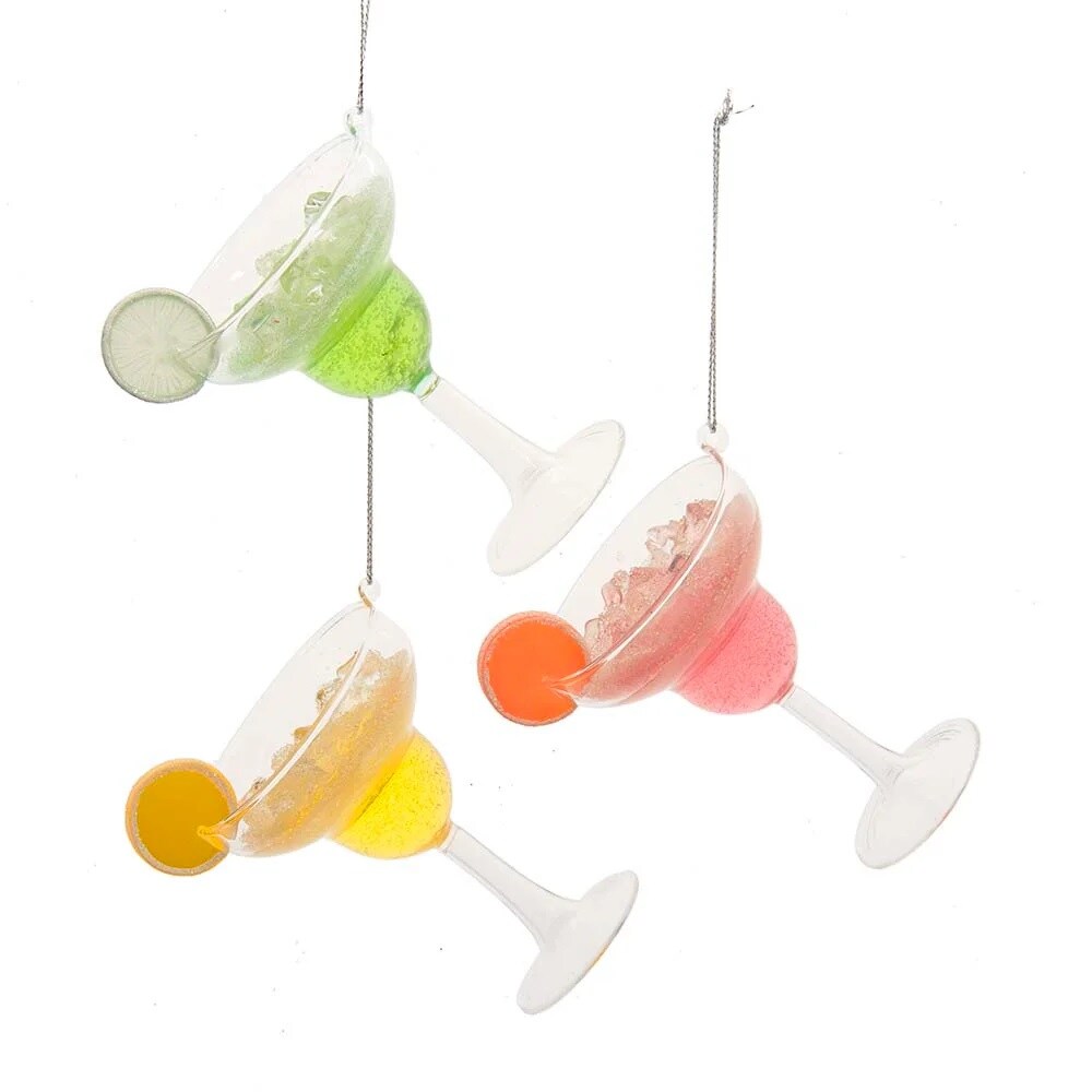 KSA Pack of 6 &#x22;Margarita&#x22; Cocktail Christmas Ornaments 4.5&#x22;