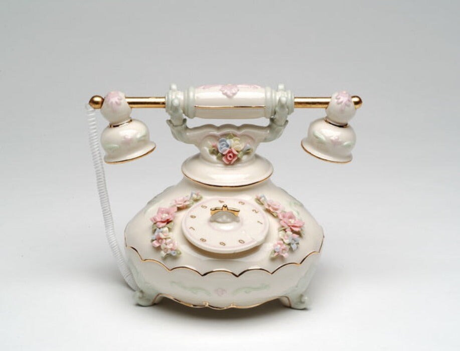 Ceramic Telephone Music Box, Home D&#xE9;cor, Gift for Her, Gift for Mom, Vintage Decor